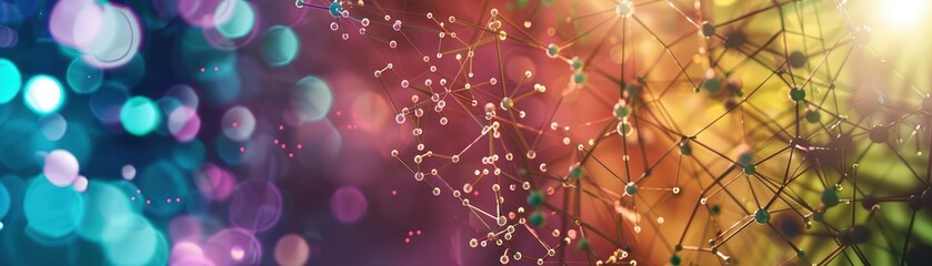 Renewable energy sources visualized with abstract 3D models and vibrant colors