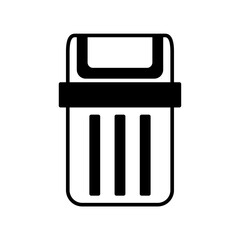 rubbish bin icon vector or logo illustration style