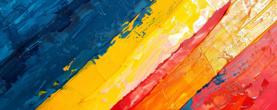 Abstract background with bold, contrasting stripes in primary colors.