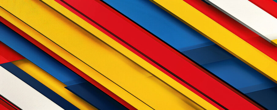 Abstract background with bold, contrasting stripes in primary colors.
