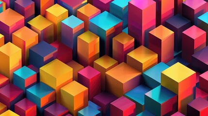 Obraz premium Abstract geometric pattern with overlapping hexagons and vibrant colors, creating a dynamic and modern visual.