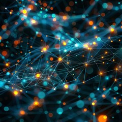 Fototapeta premium Abstract Network with Glowing Lights