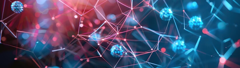 Teamwork and collaboration visualized with interconnected abstract shapes