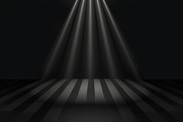 A dark room with a black wall