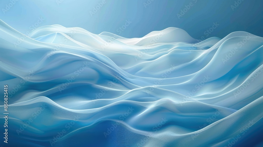 Poster abstract blue background with soft gradients and waves, perfect for text placement and modern design