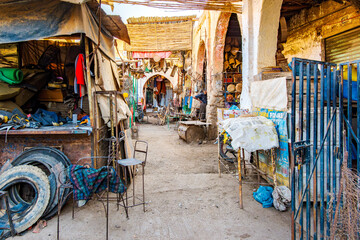 Rissani, suk Morocco, Sahara Desert. Born from trading post that dates back to the 8th century,...