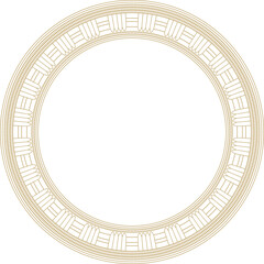 Vector golden round Egyptian ornament. Endless Circle, Ring of Ancient Egypt. Geometric African frame