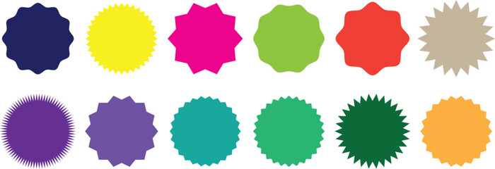 Set of  starburst. Price sticker, sale sticker, price tag, starburst, quality mark, retro stars, sale or discount sticker, sunburst badges, sun ray frames, promotional badge set, shopping labels 