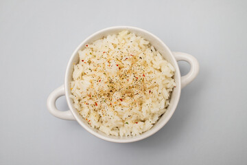 White rice in small bowl