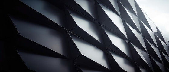 Modern Geometric Facade of Contemporary Building