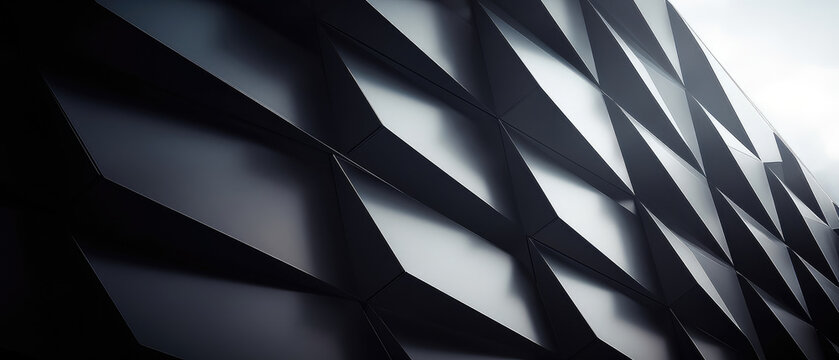 Modern Geometric Facade of Contemporary Building