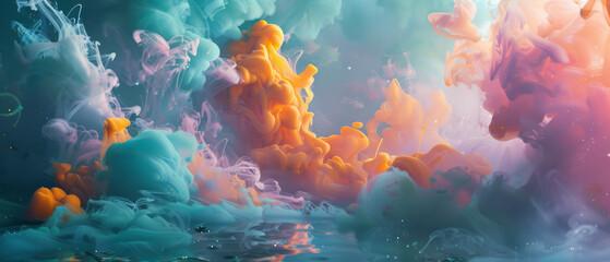 Radiant spirals of vibrant yellow, pink, and blue hues create a dynamic tunnel of light, evoking a sense of movement and energy.