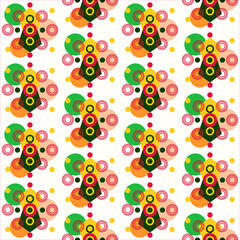 Seamless pattern with multi-colored geometric shapes. Abstraction