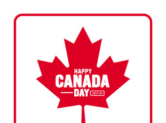 1 July is Happy Canada Day background template with Canada flag maple leaf. Holiday concept. use to background, banner, placard, card, and poster design. celebrating Canada independence day banner.