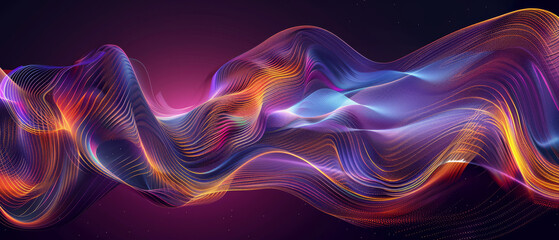 Fluid, colorful waves of light swirl against a dark, starry background, creating a hypnotic and luminous abstract scene.