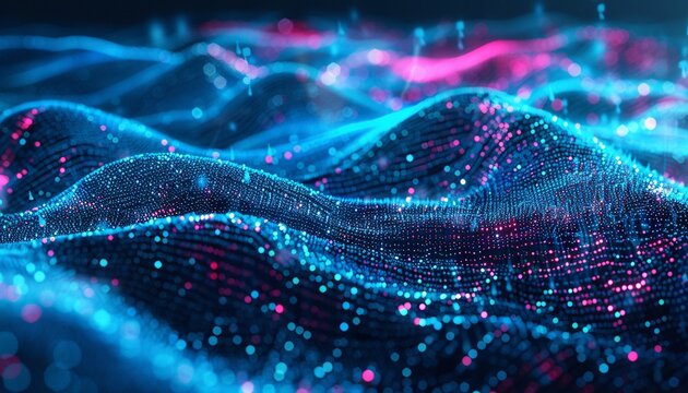 Abstract Data and Digital Visuals for UXUI Design Background 