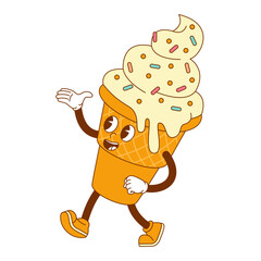 Ice cream groovy comic character