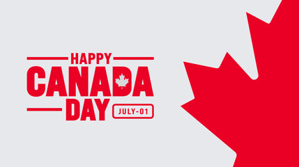 1 July is Happy Canada Day background template with Canada flag maple leaf. Holiday concept. use to background, banner, placard, card, and poster design. celebrating Canada independence day banner.