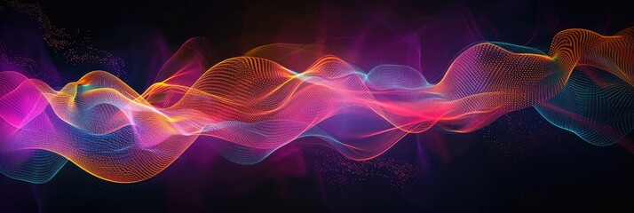 Fototapeta premium Colorful Digital Wave on Dark Background