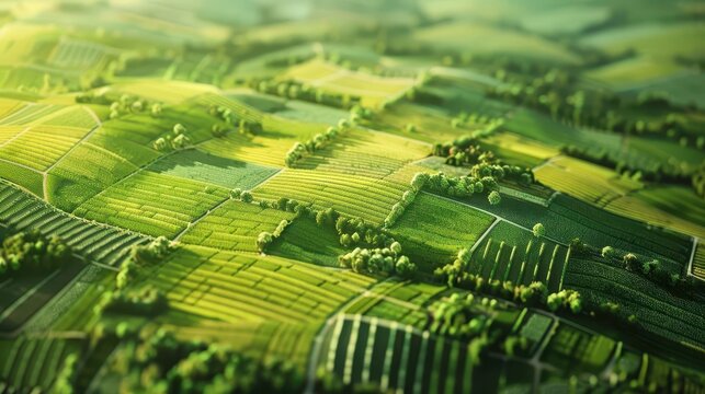 agro aerial harmony lush green fields showcasing natures abundance concept illustration