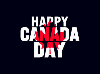 1 July is Happy Canada Day background template with Canada flag maple leaf. Holiday concept. use to background, banner, placard, card, and poster design. celebrating Canada independence day banner.