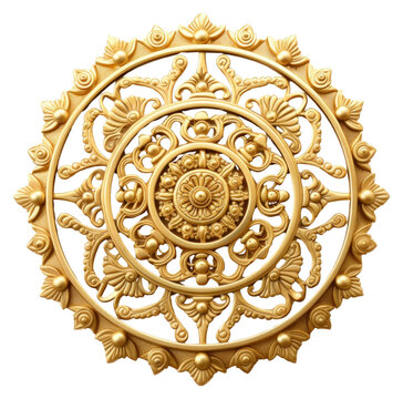 PNG Gold dharmachakra jewelry brooch white background.