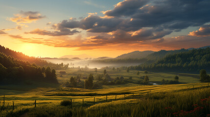 sunrise over the mountains