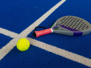 padel tennis racket sport court and balls 