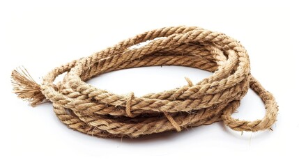 Obraz premium authentic western lasso rope isolated on white rodeo cowboy accessory cut out object photography
