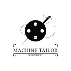 machine tailor logo design concept vintage retro