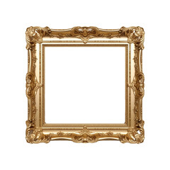 Antique gold picture frame PNG