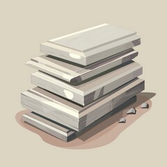 Stacked Wooden Planks Illustration