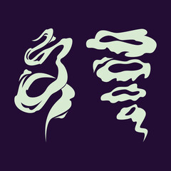 White smoke set vector, Illustration of smoke flat design