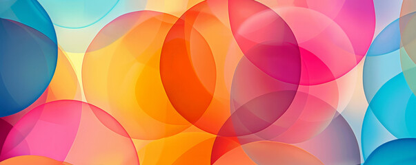 Colorful background with overlapping translucent circles in various hues.
