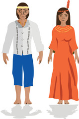 Illustration vector isolated of Wayuu, Colombian native people indigenous.