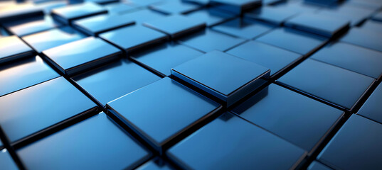 Modern Elegance: Blue and Black Geometric Wallpaper Design