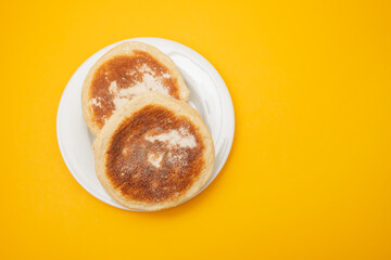 Traditional bread, Bolo do caco, Madeira on the plate