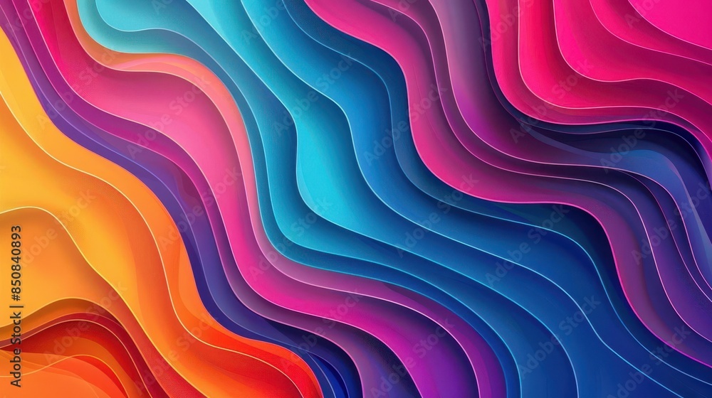 Poster colorful abstract geometric patterns with flowing lines and shapes modern art background