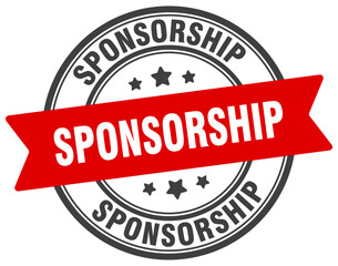 sponsorship stamp. sponsorship label on transparent background. round sign