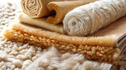 Textured Fabric Rolls in Neutral Tones