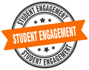 Fototapeta premium student engagement stamp. student engagement label on transparent background. round sign