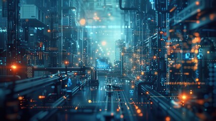 Obraz premium IoT sensors in a smart factory