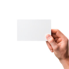 Obraz premium Hands holding a white card realistic PNG