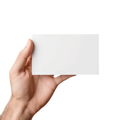 Obraz premium Hands holding a white card realistic PNG
