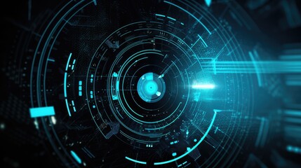 Obraz premium Futuristic Digital Interface with Light Effects