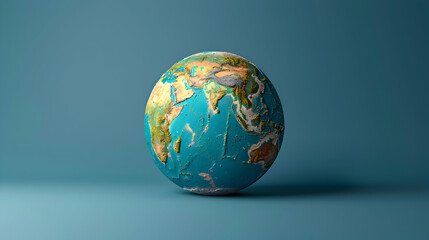 Modern Globe Icon Design with TextGraphics Space on Blue Background   Ideal for Global Travel Plans and Tour Itineraries