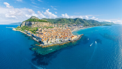 Aerial view showcasing its historic architecture, stunning coastline, and Mediterranean charm of...