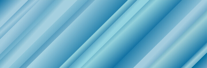 Fototapeta premium Banner Background with smooth and shiny blue lines, abstract geometric background