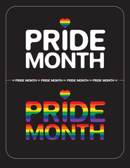 Pride month typography design