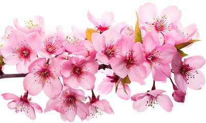 cherry blossom sakura isolated white in close up
